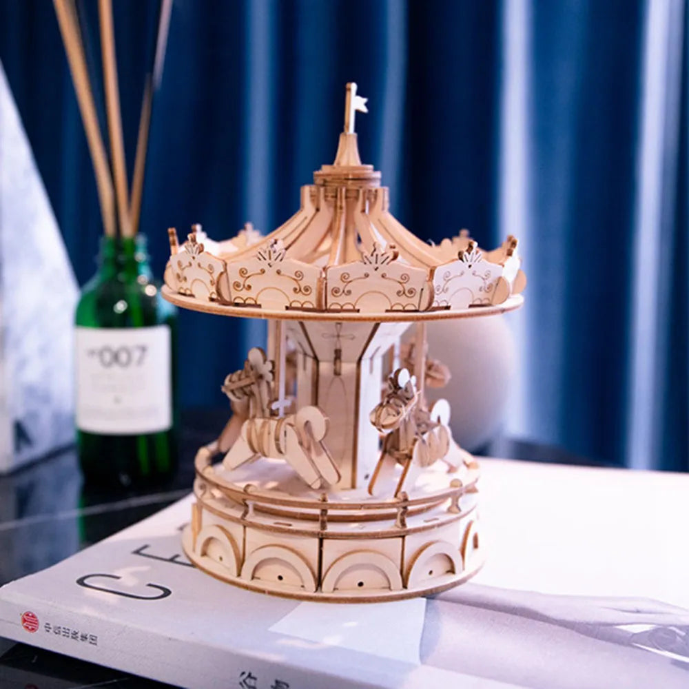 Robotime DIY 3D Wooden Puzzle | Merry Go Round Ferris Wheel