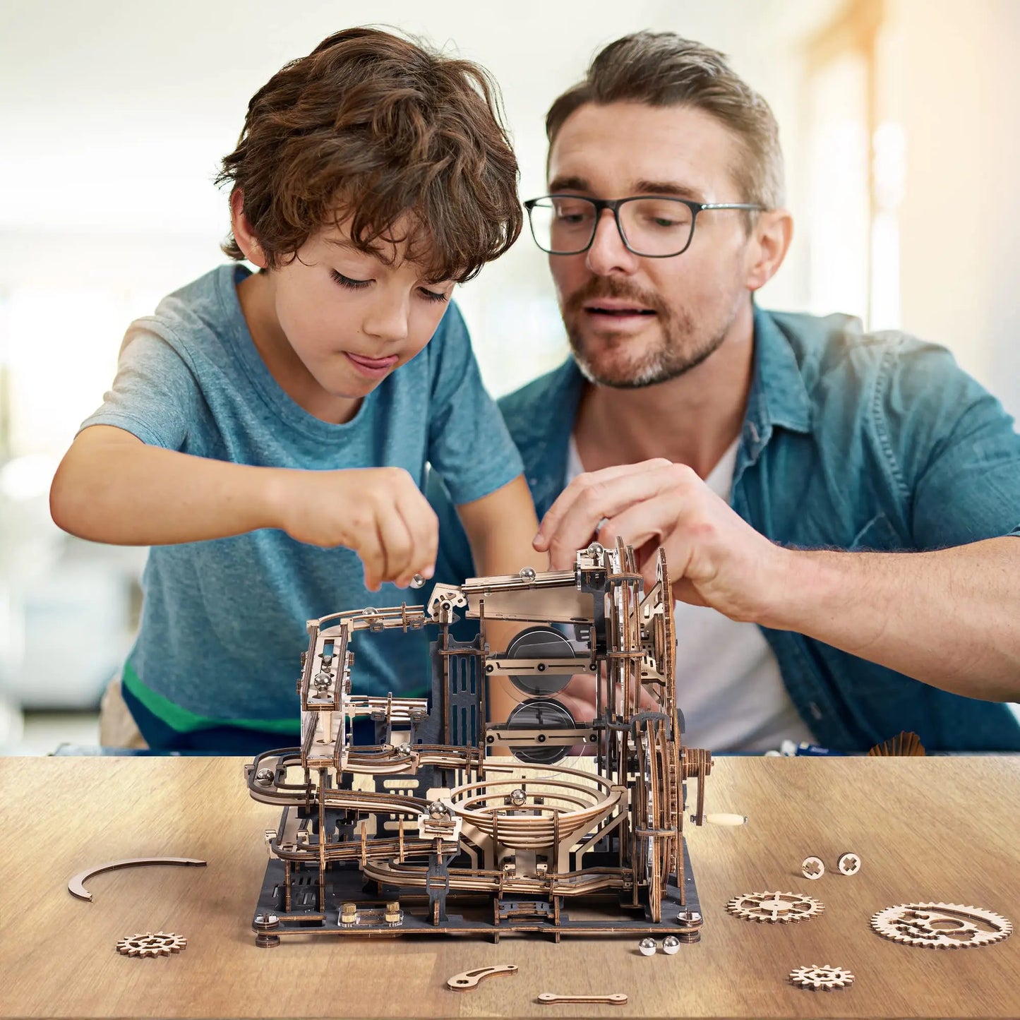 Marble Night City 3D Wooden Puzzle | Waterwheel Model