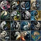 EverShine Full Square Diamond Painting Tiger Craft Kit | Tai Chi Diamond Painting Animal DIY | 30*30cm Diamond Painting