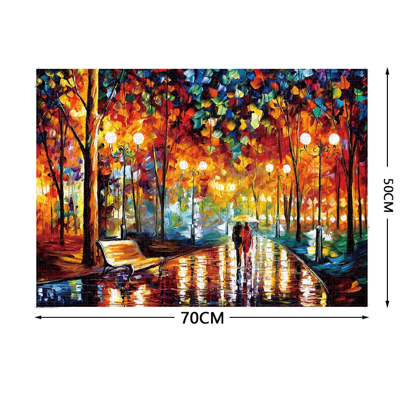 Adult Puzzle 1000 Pieces Jigsaw Puzzles | Rainy Night Lover | Famous Painting Series | Educational Toys