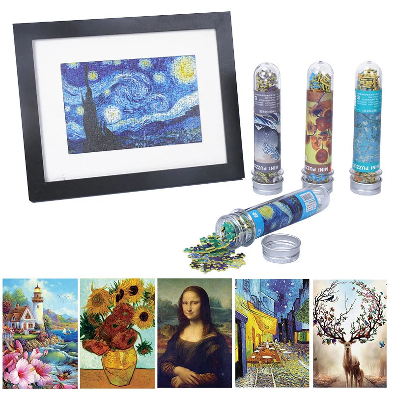 150 Piece Mini Jigsaw Puzzle | Test Tube Puzzle Oil Painting | Educational Game