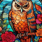 EverShine Stained Glass Art Diamond Painting Owl | DIY Hobby Painting Animal New Collection 2024 Mosaic | Wall Decor