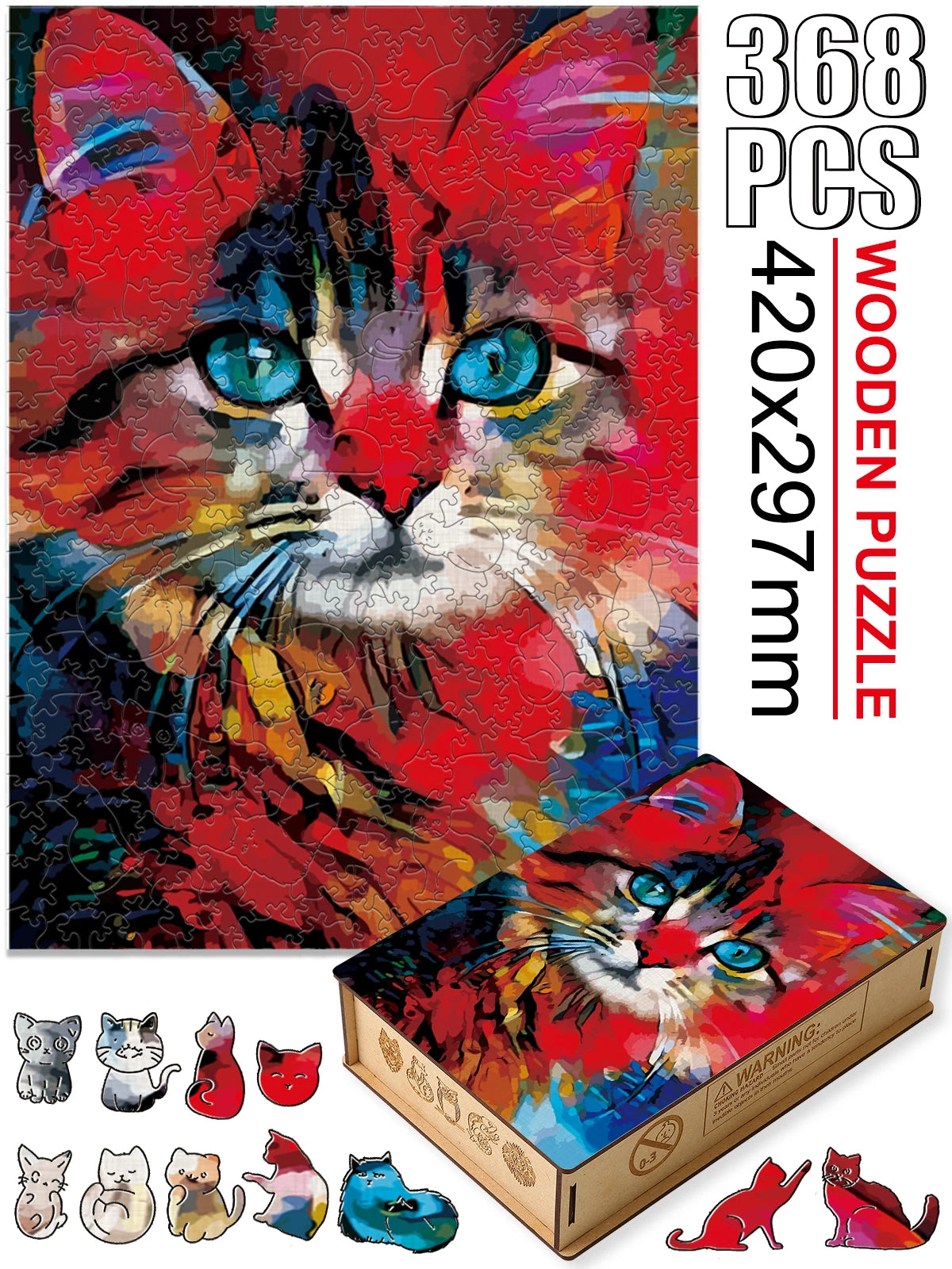 Colorful Kitty Jigsaw Puzzle | Animal Board Set