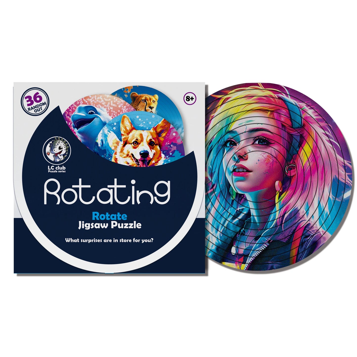 New Decompression Irregular Rotate Jigsaw Puzzle | Color Animal Rotating Puzzle Puzzle | Montessori Toy Children's Birthday Gift