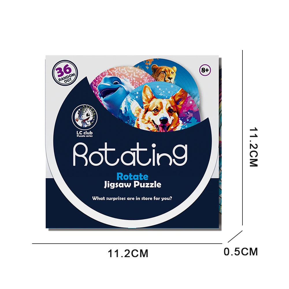 New Decompression Irregular Rotate Jigsaw Puzzle | Color Animal Rotating Puzzle Puzzle | Montessori Toy Children's Birthday Gift