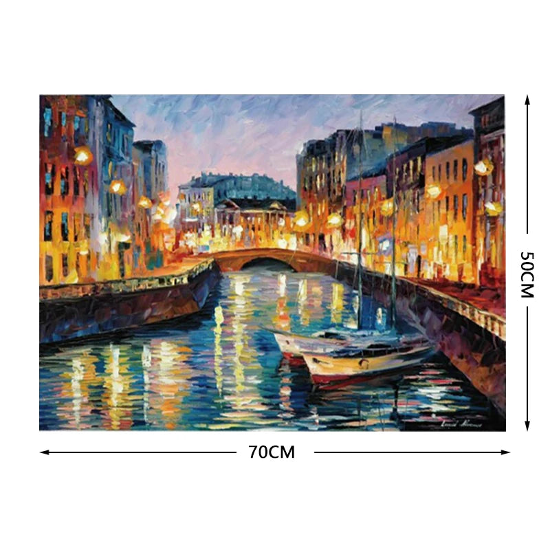 70*50cm Adult Puzzle 1000 Pieces Jigsaw Puzzles | Venice Night Scenery Famous Painting Series Learning | Educational Toys