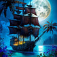 EverShine Diamond Mosaic Sailboat Moon | New Collection 2024 Diamond Painting Landscape Craft Kit | Moon River Home Decor