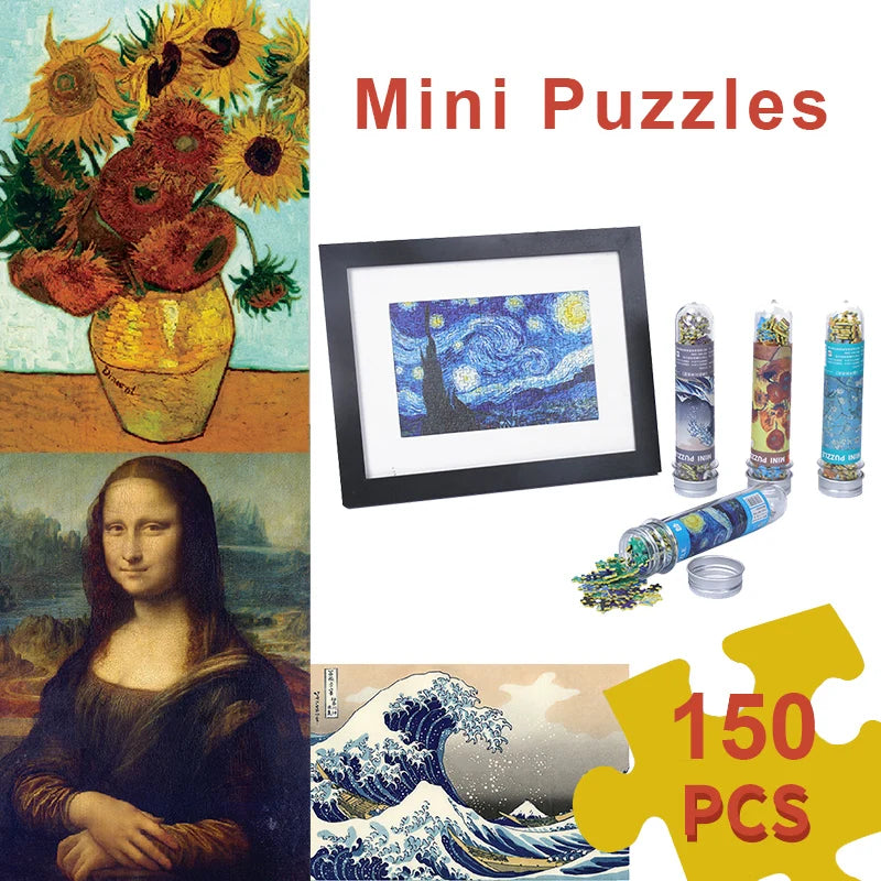 150 Piece Mini Jigsaw Puzzle | Test Tube Puzzle Oil Painting | Educational Game