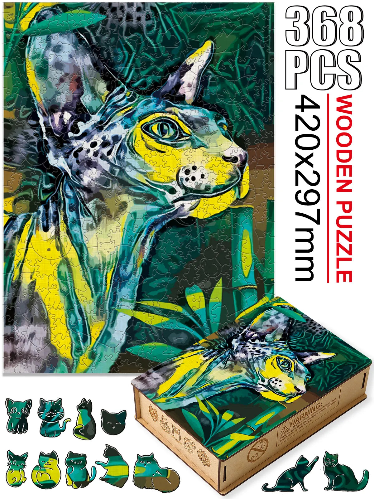 Colorful Kitty Jigsaw Puzzle | Animal Board Set